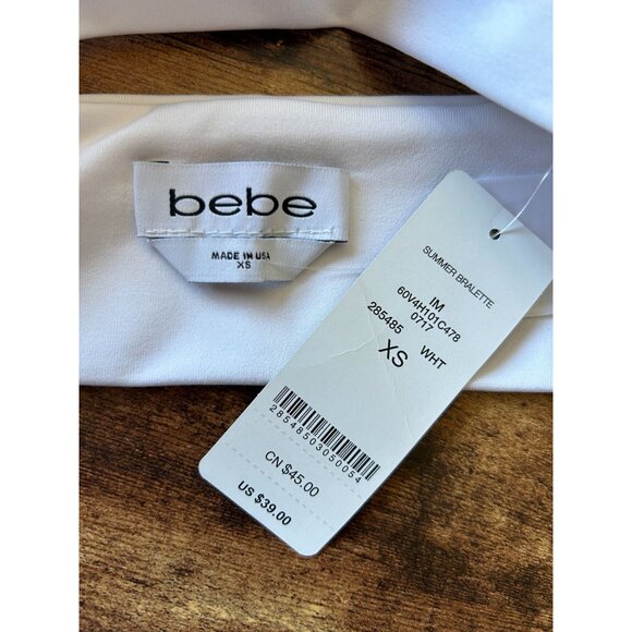 NWT Bebe White Summer Bralette - Picture 5 of 5